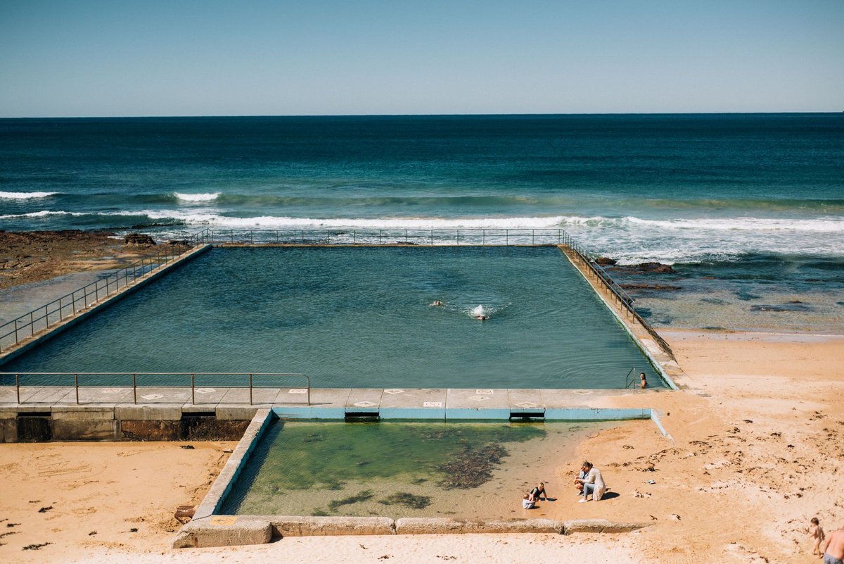 Seawater pool in a seaside spa — thalassotherapy and a wellness break by the sea